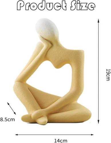 Arawat Ceramic Thinker Vase Yellow Flower Vase for Home Decor Modern Cute Boho Vases for Table Room Decor Unique Aesthetic Ceramic Decorative Vases for Centerpieces Birthday Gifts for Women Men - color: # B Yellow Ceramic Flower Vase for Home Decor