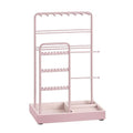 SONGMICS Jewelry Holder, Jewelry Organizer, Jewelry Display Stand with Metal Frame, Velvet Tray, Necklace Earring Bracelet Holder, for Studs, Rings, Gift Idea, Jelly Pink UJJS021R01 - color: Jelly Pink