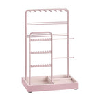 SONGMICS Jewelry Holder, Jewelry Organizer, Jewelry Display Stand with Metal Frame, Velvet Tray, Necklace Earring Bracelet Holder, for Studs, Rings, Gift Idea, Jelly Pink UJJS021R01 - color: Jelly Pink