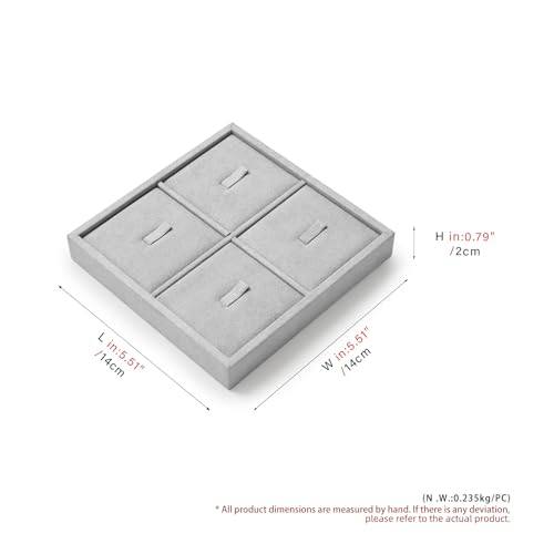 Oirlv Microfiber 4 Slots Jewelry Ring Display Tray Modular Customizable Jewelry Organizer Tray - style: P13501