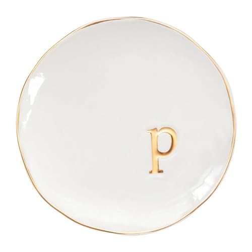 COLLECTIVE HOME - Ceramic Jewelry Tray, Decorative Trinket Dish for Rings Earrings Necklaces Bracelet Watch Keys, Birthday Mother's Day Christmas Gift for Women, 4.75", Glossy (p) - color: P