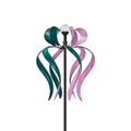 89" Wind Spinner Outdoor with Solar Light, Extra Large Metal Kinetic Wind Sculptures Spinners, Windmill for Garden Yard Patio Lawn Decor -Dancing Ribbon (20" W x 89" H) - size: Dancing Ribbon