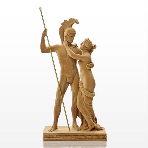 Velvet Flocked Statue Ares & Aphrodite, Flocked Sculpture Mythological Symbolism Figurine for Living Room, Bookshelf, Offices, Table Decor (Brown) - color: Ares & Aphrodite-brown