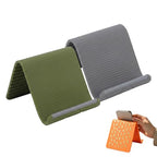 Silicone Phone Stand with Aluminum, Foldable Multi-Angle Adjustable Holder, Anti-Slip Desktop Stand for Phone Tablet Laptop, Portable Roll-Up Stand for Travel & Office (Green+Grey) - color: Green+Grey