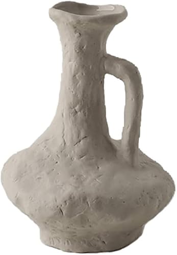 Handmade Abstract Art Ceramic Vase Rustic Table Centerpieces Flowers Vases Minimalist Small Vase for Kitchen Shelf Office Coffee Dining Desk,E - color: E