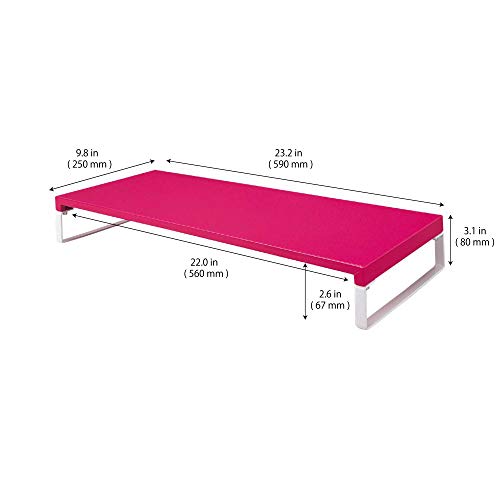 LIHIT LAB Desktop Stand, 9.8 x 23.2 x 3.1 inches, White (A7332-0) - color: White, size: 9.8" x 23.2" x 3.1", style: Single