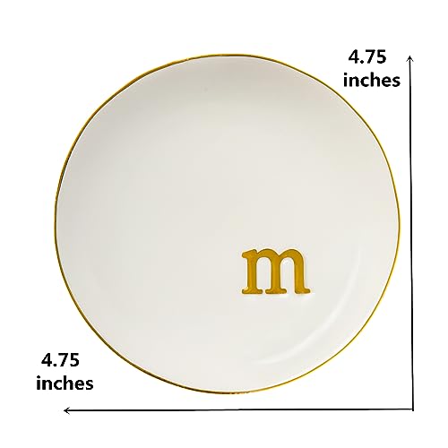 Ceramic Ring Holder for Jewelry, Jewelry Tray, Ring Dish, Aesthetic Room Decor, Engagement Gifts Bride Gifts Wedding Gifts for Women, White, 4.75"(M) - color: M