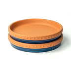 YBX 8-inch Plant Saucer Premium Terracotta Saucer Round Ceramic Plant Trays, Pack of 2 (Navy/Terracotta) - color: Navy/Terracotta