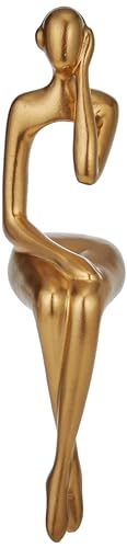 XINXUAN Gold Statue Home Decor - Modern Bookshelf & Desk Decor - 3 Piece Set - color: Gold