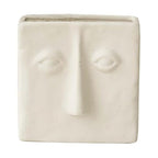 WENSHUO Abstract Square Face Pen Holder, Modern and Minimalistic Desk Accessories (Crème) - color: Crème