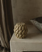 LAWA Knot Ball Candle - Large Beautiful Handmade Pillar Scented Soy Wax Elegant Bubble Aesthetic Candle Housewarming Gift Home Room Shelf Decor Idea Olive Beige - color: Olive Beige