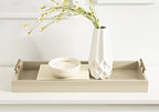 Kate and Laurel Lipton Modern Narrow Tray; 10 x 24; Sand; Midcentury Serving Tray for Storage and Display - color: Natural
