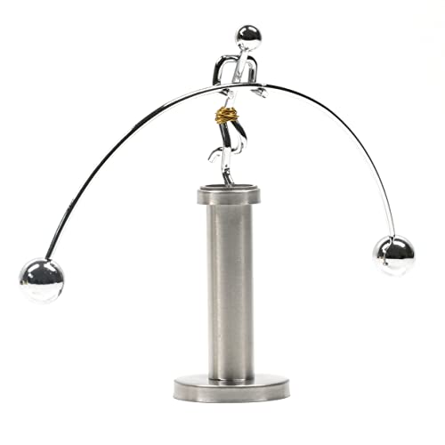 Sunnytech Steel Balance Physics Toy Weightlifter Kinetic Art Balance Toy Balancing Decompressive Science Home Office Toy for Desk Decor WJ020 - style: WJ020