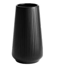Luxury Tall 12 Inches Black Ceramic Vase, Modern Ribbed Fluted Design, Flower Vase for Home Decor, Cute Vase for Pampas Grass, Living Room, Dining Table, Farmhouse, Office, Bedroom, Kitchen Shelf - size: 12 Inches Extra Large