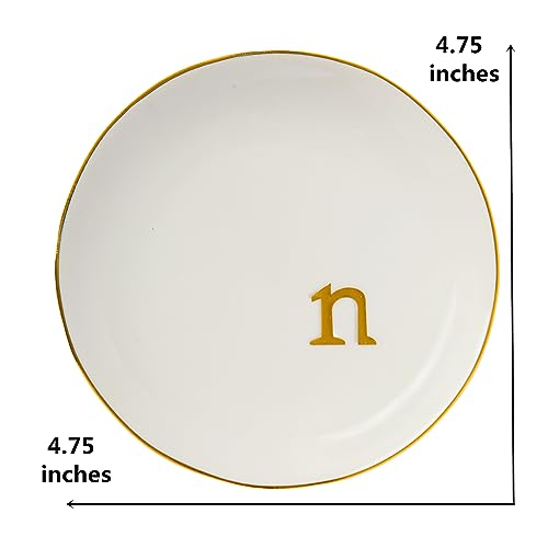 Ceramic Ring Holder for Jewelry, Jewelry Tray, Ring Dish, Aesthetic Room Decor, Engagement Gifts Bride Gifts Wedding Gifts for Women, White, 4.75"(N) - color: N
