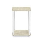 FURINNO Turn-N-Tube Haydn End Table, 1-Pack, Cream Faux Marble/White - color: Cream Faux Marble/White, size: 1-Pack, 2-Tier, style: Haydn
