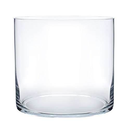 Royal Imports Flower Glass Vase Decorative Centerpiece for Home or Wedding - Cylinder Shape (4" Wide x 4" Tall, Clear) - size: 4" wide x 4" tall