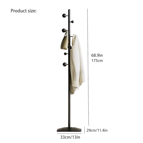 Coat rack freestanding,Coat tree freestanding heavy duty with 7 ball hooks,Coat hanger stand with metal base for entryway hallway bedroom - style: Ball hook