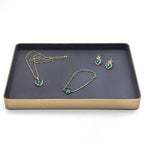 Metal Jewelry Tray, Valet Tray, Bedside Table and Desktop Organizer. It is Stackable and can be Used to Display Watches, Rings, Earrings and Bracelets（Blue） - color: Blue