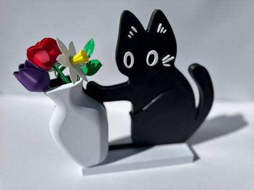 Cat Push Flower Vase for Home Decor Cute Vases for Table Room Decor Unique Lollipop Vases for Women (Big 2pcs) - size: Big 2pcs
