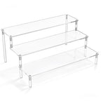 Acrylic Display Risers,Clear Display Risers Stand Small Mini Shelf 3 Tiered Cupcake Stand for Food Desserts Stand Shelves for Party Perfume Organizer Toys Figures Collections Cosmetic Products Tabletop Use