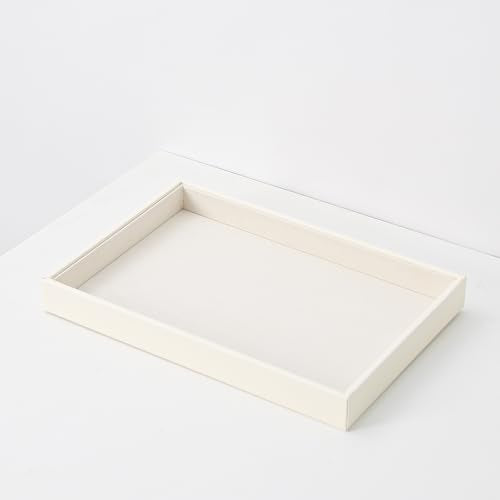 Stackable Jewelry Organizer Tray For Drawers,White Leather Small Earring Storage Tray,Bracelet And Necklace Display Box,Jewelry Ring Display Case(Creamy White Blank Trays 2) - color: (Creamy White Blank Trays 2)