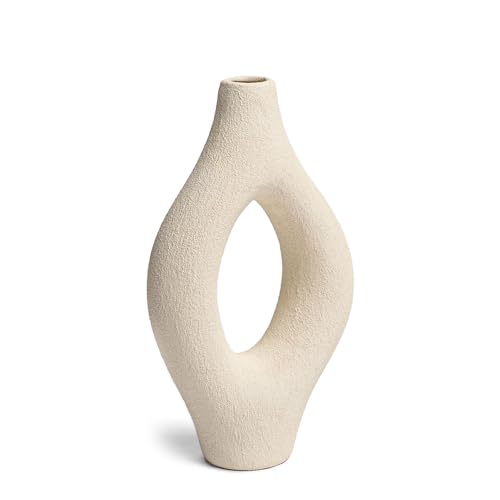 Emile Abstract Organic Decorative Modern Vase, Medium, White