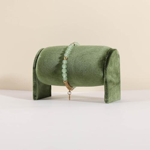 Velvet Watch Display Stand for Selling, Bracelet Storage Organizer for Boutique Store, Woman Jewelry Bangle Holder for Home Decor【Green】 - color: Green