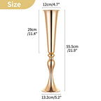 NUPTIO Gold Tall Centerpiece Table: 21.9" Trumpet Vases for Wedding Metal Flower Stand for Party Decorations Set of 10 - size: 10 Pcs