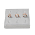 Microfiber 9 Slots Jewelry Ring Display Tray Professional Display Props Ring Display Organizer Tray(Gray) - size: 5.52" x 5.52" x 0.78"