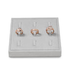 Microfiber 9 Slots Jewelry Ring Display Tray Professional Display Props Ring Display Organizer Tray(Gray) - size: 5.52" x 5.52" x 0.78"