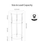 Clear Round Acrylic Side Table Set of 2 for Small Spaces, 11.81" L x 11.81" W x 24.6" H, 3 Tier Small Drink End Table Nightstand, Minimalist Bedside Table for Living Room, Bedroom, Bathroom - size: 3 Tier 2-Pack (24.6"H)