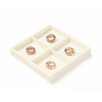 Oirlv Microfiber 4 Grids Stackable Jewelry Display Trays Showcase Jewelry Organizer Storage Trays(Beige) - color: 4 Grid P13414