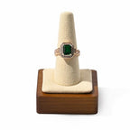 Single Finger Solid Wood Ring Display Stand Jewelry Showcase Display Holder for Ring(Beige) - color: Beige