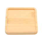 Square Bamboo Tray – 3.5” Outer Side, 3.1” Inner Side Plant Saucer or Mini Serving Tray for Small Planters, Snacks, Candles, or Bathroom Decor - style: Square 3.5"