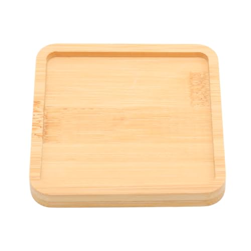 Square Bamboo Tray – 3.5” Outer Side, 3.1” Inner Side Plant Saucer or Mini Serving Tray for Small Planters, Snacks, Candles, or Bathroom Decor - style: Square 3.5"