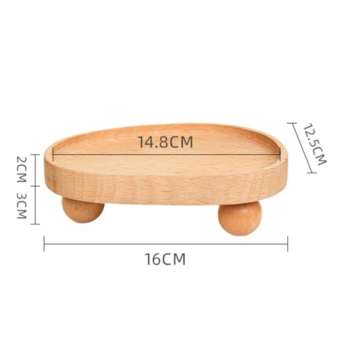 Vaveren Wooden Riser Tray Jewelry Display Dish Soap Holder Pedestal Stand for Fireplace Kitchen Counter Candle Holder Vanity Birthday - color: Irregular（6.30inx4.92inx1.97in）