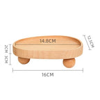 Vaveren Wooden Riser Tray Jewelry Display Dish Soap Holder Pedestal Stand for Fireplace Kitchen Counter Candle Holder Vanity Birthday - color: Irregular（6.30inx4.92inx1.97in）