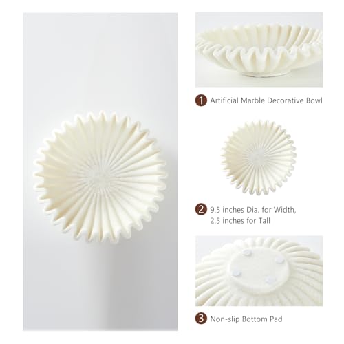 Marble Decorative Bowl, Modern Handicraft Bowls for Home Decor,Jewelry Tray, Decorative Fruit Bowl for Kitchen Counter, Stylish Key Bowl,Christmas Ornament Tray.