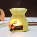 Yellow Ceramic Essential Oil Burner Tealight Candle Holder Decorative Aroma Diffuser - color: Yellow