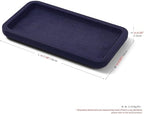 Microfiber Jewelry Trays Stackable Ring Earring Bracelet Necklace Bangle Watch Display Tray Drawer Organizer 7.08 * 3.93 * 0.59inch (Blue - color: Blue, size: 18*10cm Tray