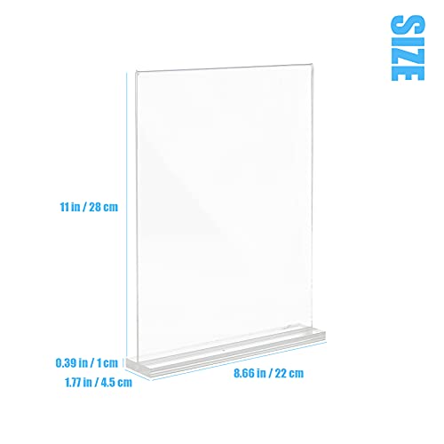 Lechay 3 Pack Acrylic Sign Holder, 8.5 x 11 inches Clear Table Menu Display Stand Desktop Display Stand Paper Holder Table Top Sign Holder Suitable for Restaurants, Office, Home, Store