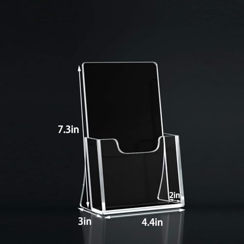 HIIMIEI 2 Pack 4 inch Wide Acrylic Brochure Holders for Pamphlets, Cards, Brochures, Magazines, Literature, Pamphlets Display Stand for Countertop - size: 4''x 6''