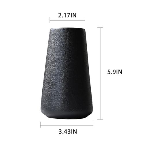 Modern Black 5.9'' Ceramic Vase Set of 6 for Living Room Bedroom Minimalist Flower Vases for Home Decor Office Centerpieces Fireplace Nordic Style Gift for Fake Plant 6 Pack Decoration - color: 6 Pack Black - Style 1