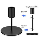 3 Pcs Black Taper Candle Holders, Black Candlestick Holderss, Candle Sticks Holder Decor for Mantel Centerpiece Fireplace Wedding Dinning Party Home Cabinet Table Decor(3 Heights)