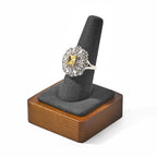 Single Finger Solid Wood Ring Display Stand Jewelry Showcase Display Holder for Ring(Grey) - color: Grey