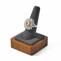 Single Finger Wood Ring Display Stand Wooden Ring Holder Microfiber Jewelry Display Stand for Showcase (Gray) - color: Grey