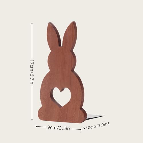 2PCS Cute Rabbit Book Ends - A Detachable Design Decorative bookends ，The Bottom is Equipped with an Anti-Slip Foam pad, the for Book Lovers (Ebony Wood) - color: Ebony Wood