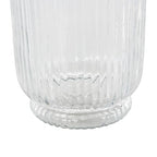 Deco 79 Glass Decorative Candle Holder Ribbed Candle Stand, Candlestick Holder 6" x 6" x 8", Clear - size: 6" x 6" x 8"