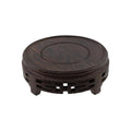 Wooden Display Stand Base 4.13" x 4.13" Wood Carved Craft Pedestal Traditional Wooden Base Oriental Antique Display Riser Round Pedestal Stands for Vase Crystal Ball Teapot Stone Flower Pot - size: Round, 4.13" x 4.13"